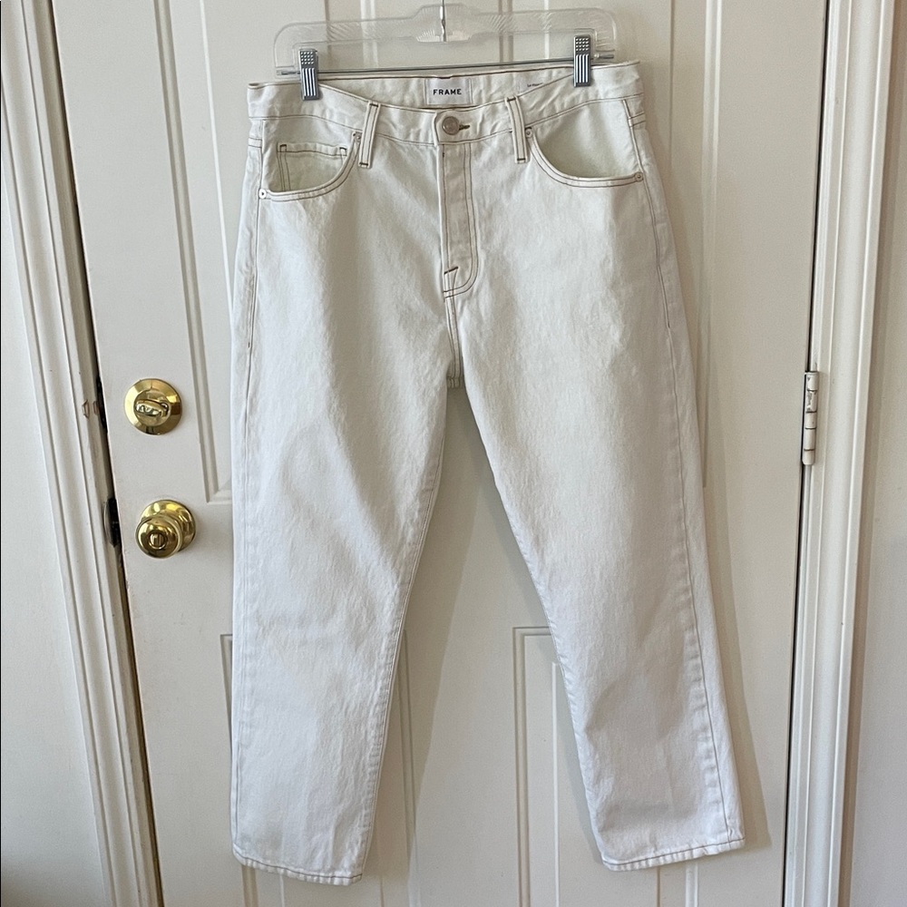 Frame Denim Off-White  Le Pixie Slouch Jeans Size 29